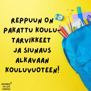 Siunausta kouluun-mainos
