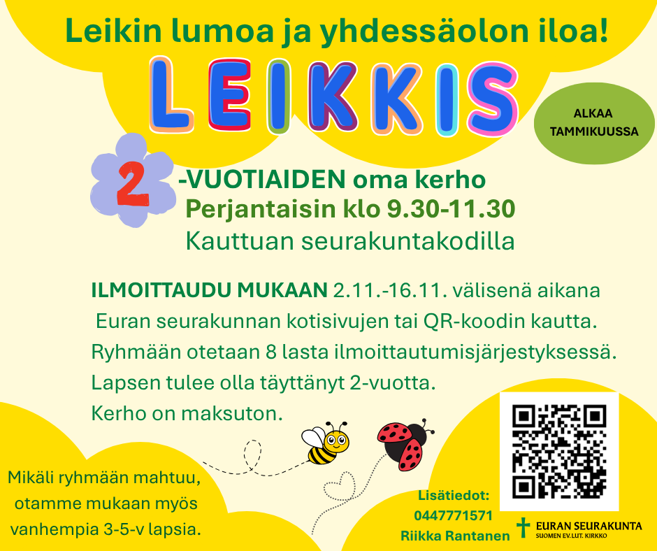2-vuotiaiden kerhon ilmoittautuminen