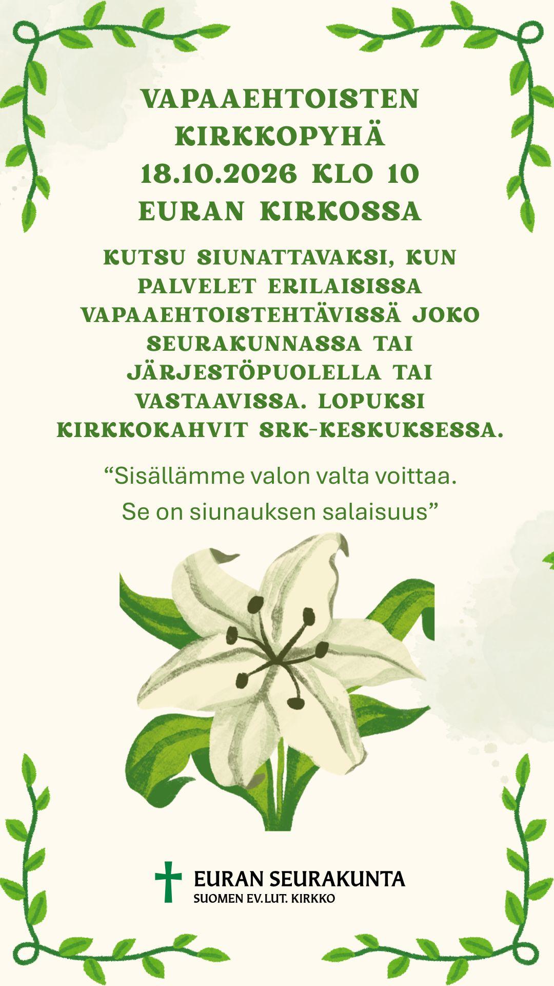 Vapaaehtoisten kirkkopyhä